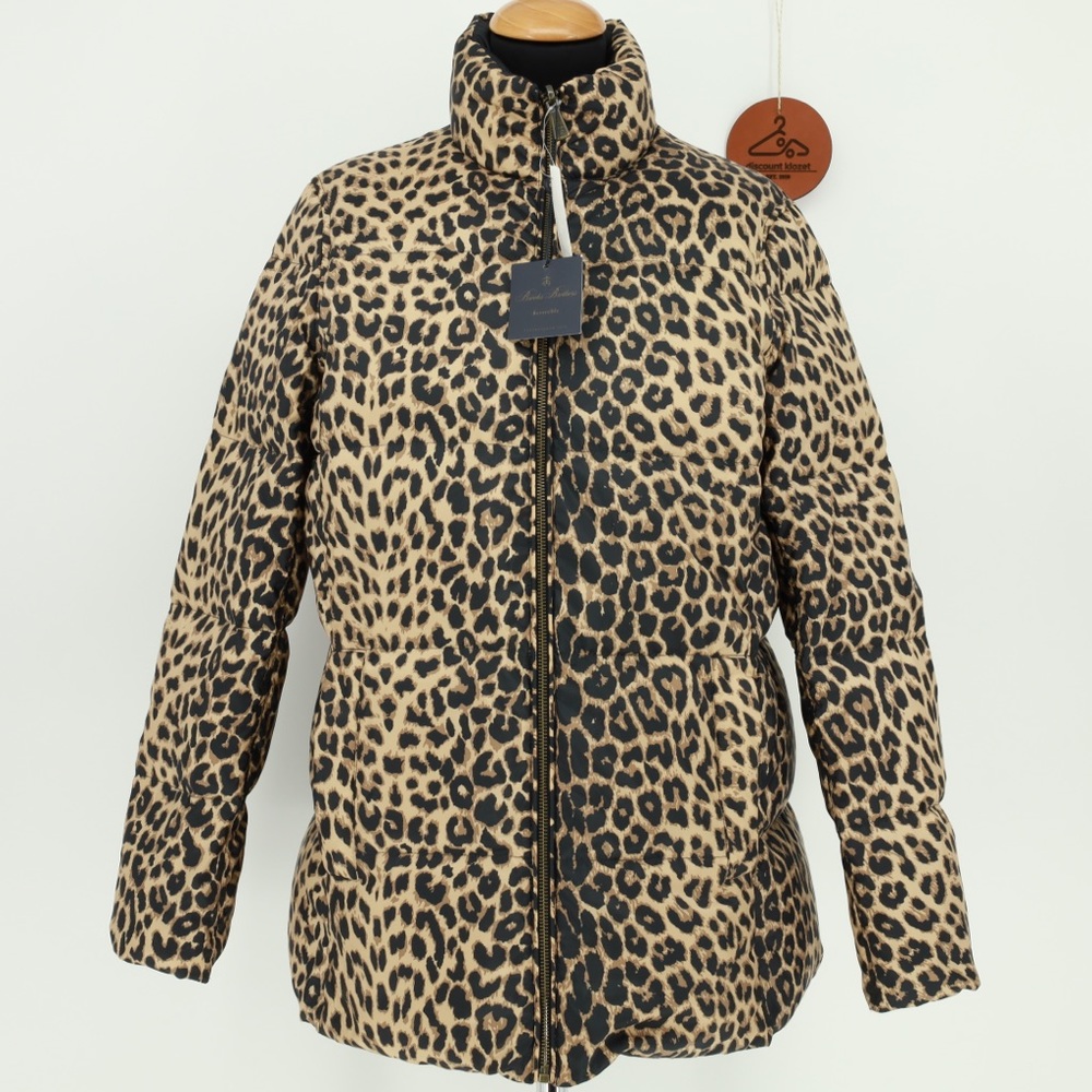 BROOKS BROTHERS Reversible Puffer Jacket - Animal Print/Black